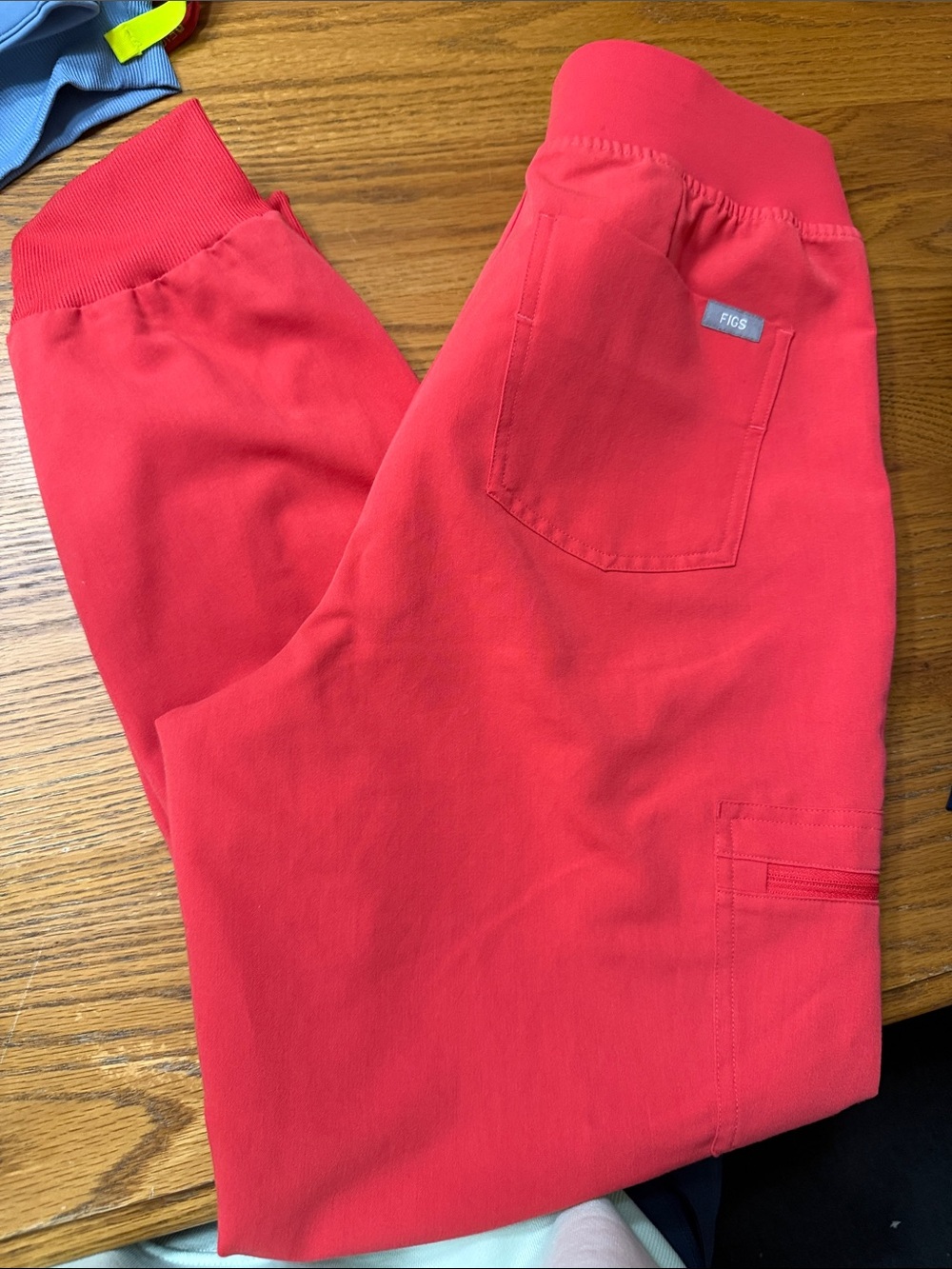 Figs Red Cargo Jogger Scrub Pants